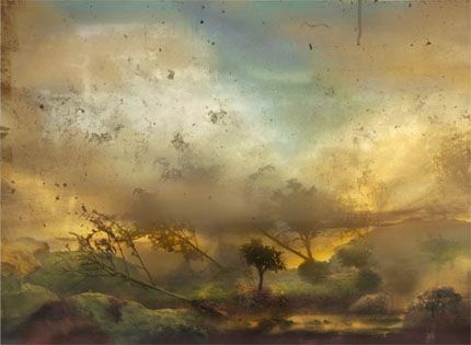 Summer: Blue, Yellow, and Gray, 2004, C-print in Kim Keever