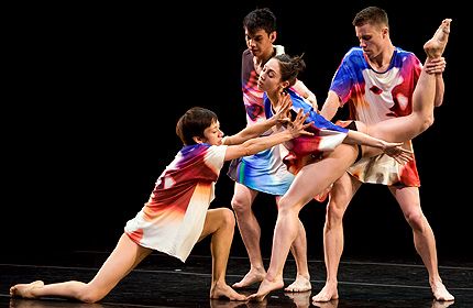 L to R: Elena Demyanenko, Julian De Leon, Amanda Wells, Michael Badger in Candy Says in Stephen Petronio 2008