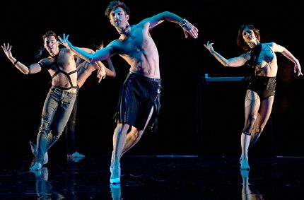 Gary Schaufeld, Aaron Carr and Ashley Browne in Larry Keigwin: Exit