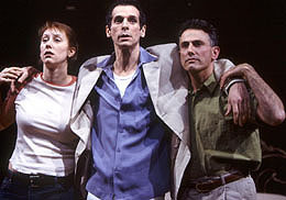 T. Ryder Smith (center) with Marissa Copeland and David Greenspan. in She Stoops to Comedy