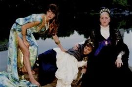 Marnie Schulenburg (Andromeda), Colleen Piquette (Joan of Arc) and Madalyn McKay (Queen Victoria) in Anaïs Nin Goes To Hell